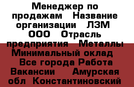 Менеджер по продажам › Название организации ­ ЛЗМ, ООО › Отрасль предприятия ­ Металлы › Минимальный оклад ­ 1 - Все города Работа » Вакансии   . Амурская обл.,Константиновский р-н